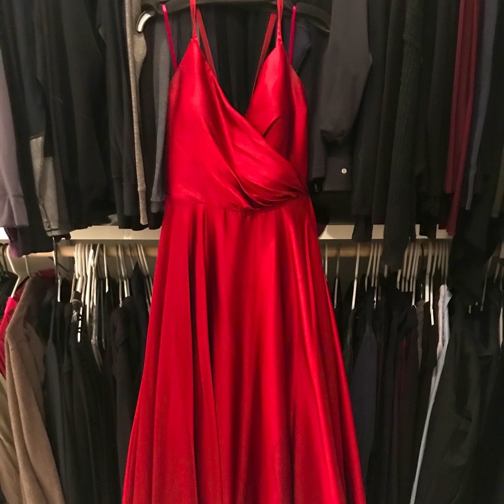 Nordstrom la femme silk satin like gown red sexy